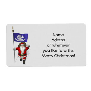 Santa Claus With Ensign Of Louisiana Label
