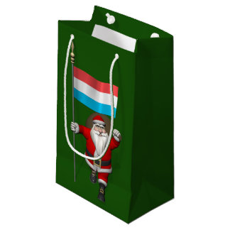 Santa Claus With Ensign Of Luxembourg Small Gift Bag