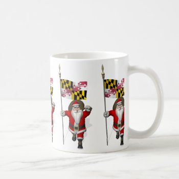 Santa Claus With Ensign Of Maryland Coffee Mug by santa_claus_usa at Zazzle