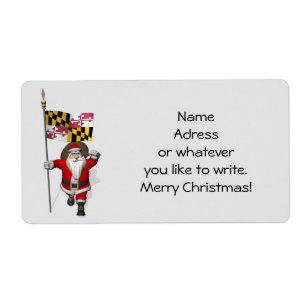 Santa Claus With Ensign Of Maryland Label