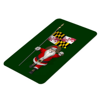 Santa Claus With Ensign Of Maryland Magnet