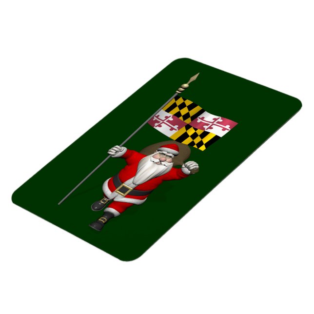 Santa Claus With Ensign Of Maryland Magnet (Left Side)