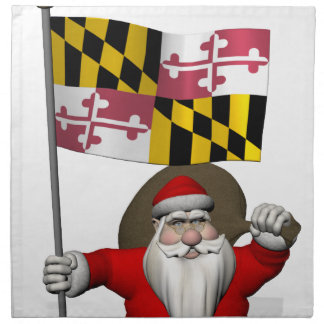 Santa Claus With Ensign Of Maryland Napkin
