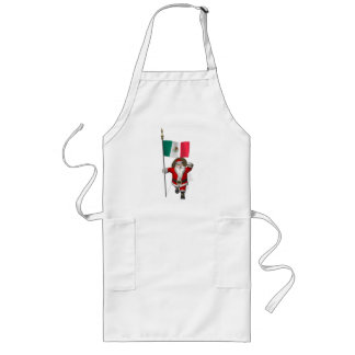 Santa Claus With Ensign Of Mexico Long Apron