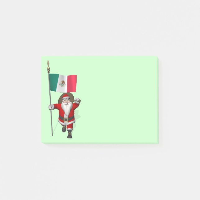 Santa Claus With Ensign Of Mexico Post-it Notes (Front)