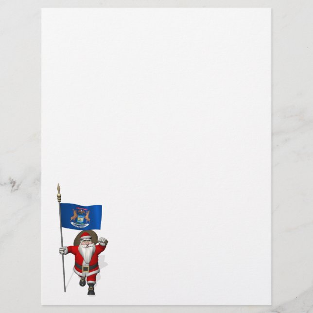 Santa Claus With Ensign Of Michigan (Front)
