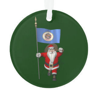 Santa Claus With Ensign Of Minnesota Ornament