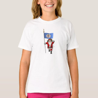 Santa Claus With Ensign Of Minnesota T-Shirt