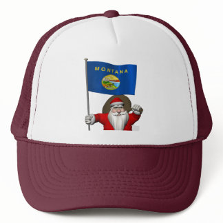 Santa Claus With Ensign Of Montana Trucker Hat
