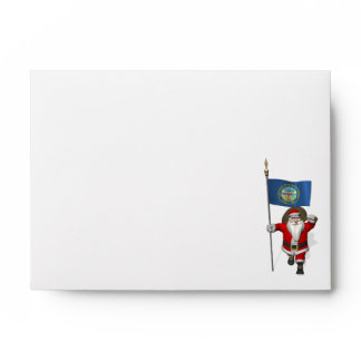 Santa Claus With Ensign Of Nebraska Envelope