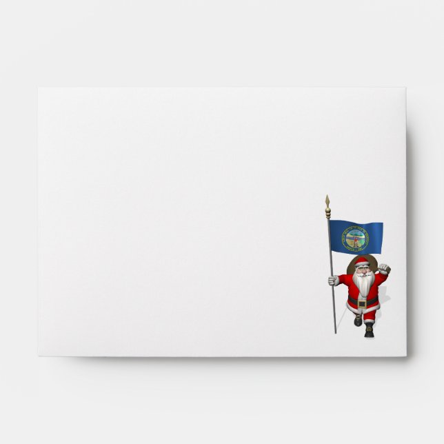 Santa Claus With Ensign Of Nebraska Envelope (Front)