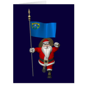 Santa Claus With Ensign Of Nevada Cards