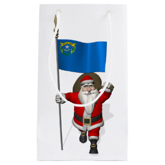 Santa Claus With Ensign Of Nevada Small Gift Bag