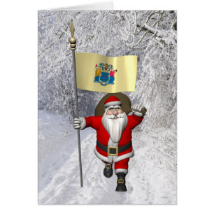 Santa Claus With Ensign Of New Jersey