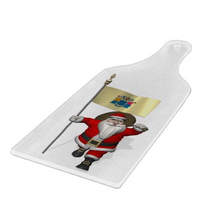 Santa Claus With Ensign Of New Jersey Cutting Board
