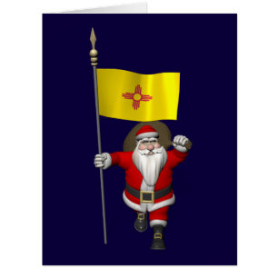 Santa Claus With Ensign Of New Mexico Cards