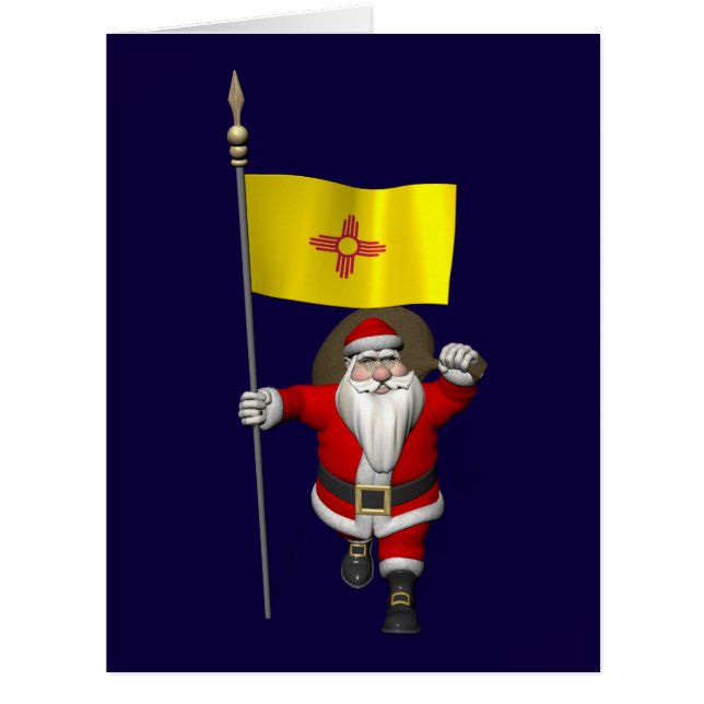 Santa Claus With Ensign Of New Mexico Cards (Front)