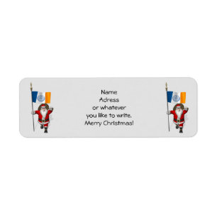 Santa Claus With Ensign Of New York City Label