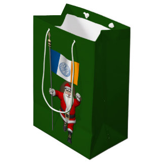 Santa Claus With Ensign Of New York City NY Medium Gift Bag