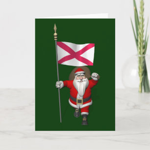 Santa Claus With Ensign Of Northern Ireland Holiday Card