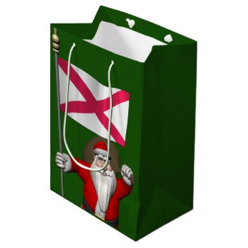 Santa Claus With Ensign Of Northern Ireland Medium Gift Bag by santa_world_flags at Zazzle