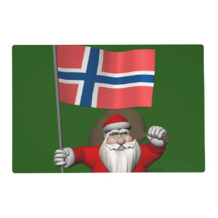 Santa Claus With Ensign Of Norway Placemat