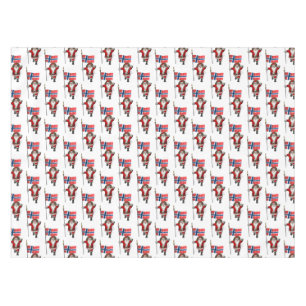 Santa Claus With Ensign Of Norway Tablecloth