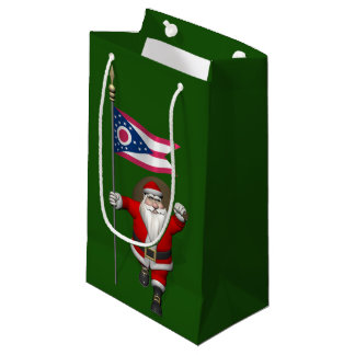 Santa Claus With Ensign Of Ohio Small Gift Bag