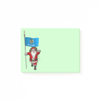 Santa Claus With Ensign Of Oklahoma Post-it Notes
