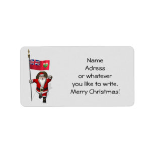 Santa Claus With Ensign Of Ontario Label