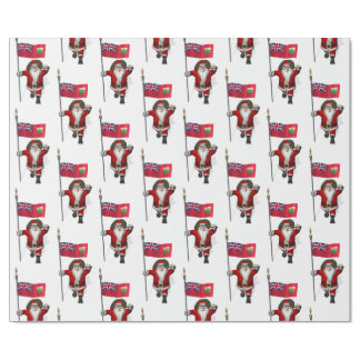Santa Claus With Ensign Of Ontario Wrapping Paper