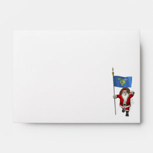 Santa Claus With Ensign Of Oregon Envelope