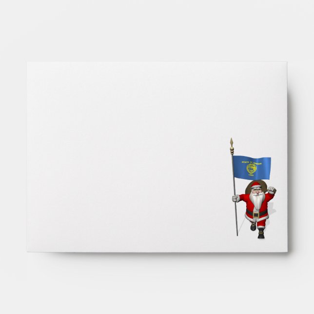 Santa Claus With Ensign Of Oregon Envelope (Front)