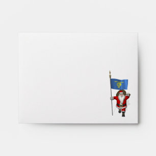 Santa Claus With Ensign Of Oregon Envelope