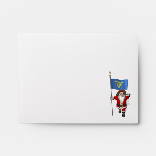 Santa Claus With Ensign Of Oregon Envelope (Front)