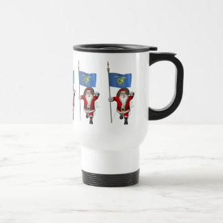 Santa Claus With Ensign Of Oregon Travel Mug