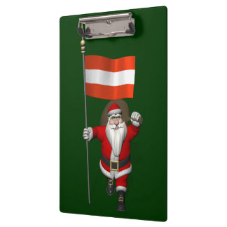 Santa Claus With Ensign Of Österreich Clipboard