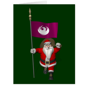 Santa Claus With Ensign Of Phoenix Cards