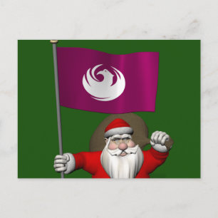 Santa Claus With Ensign Of Phoenix Holiday Postcard