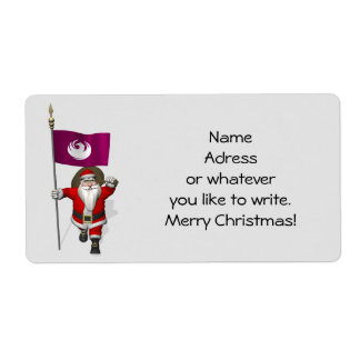 Santa Claus With Ensign Of Phoenix Label