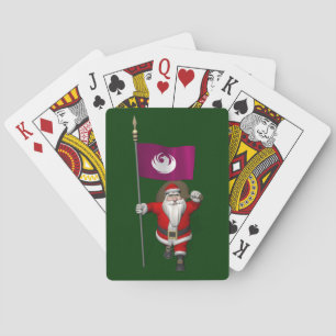 Santa Claus With Ensign Of Phoenix Poker Cards