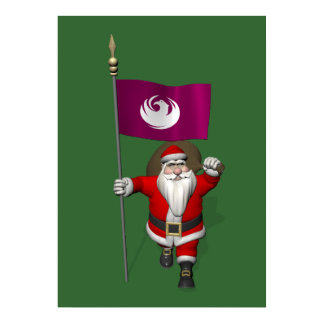 Santa Claus With Ensign Of Phoenix Poster