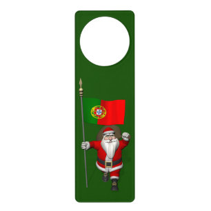 Santa Claus With Ensign Of Portugal Door Hanger