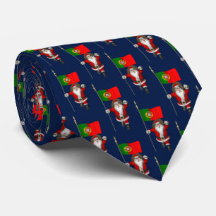 Santa Claus With Ensign Of Portugal Tie
