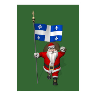 Santa Claus With Ensign Of Québec CDN Poster