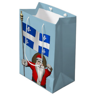 Santa Claus With Ensign Of Québec Medium Gift Bag