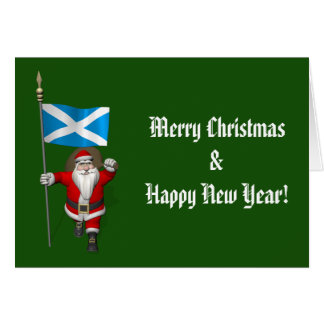 Santa Claus With Ensign Of Scotland