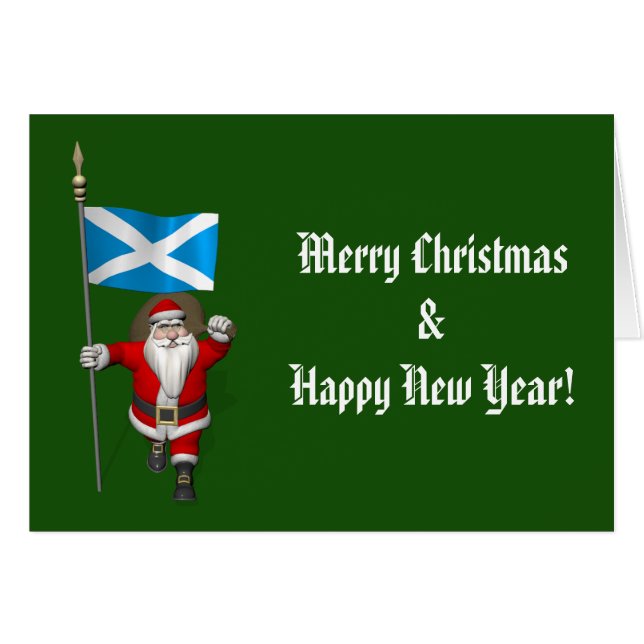 Santa Claus With Ensign Of Scotland (Front Horizontal)