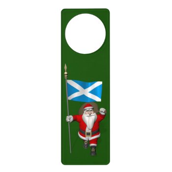 Santa Claus With Ensign Of Scotland Door Hanger by santa_world_flags at Zazzle