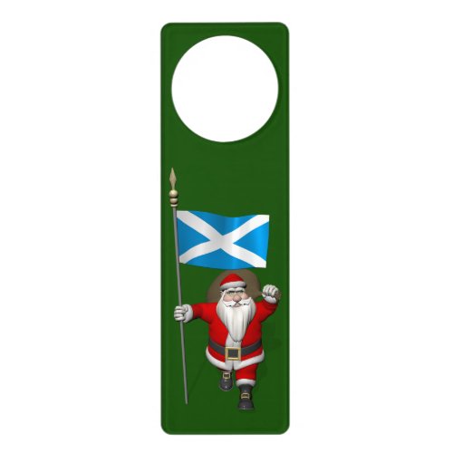 Santa Claus With Ensign Of Scotland Door Hanger